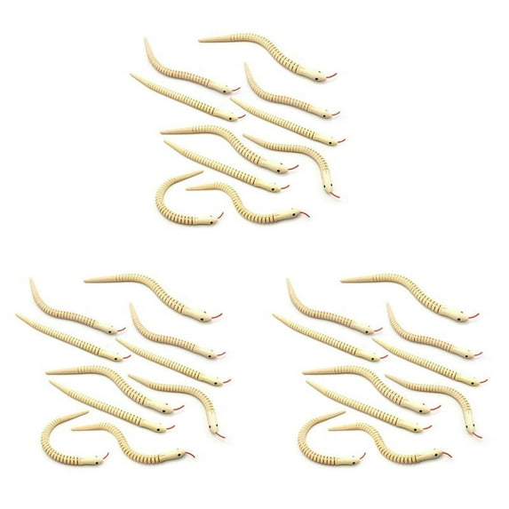 30Pcs 12 Inch Unfinished Wooden Wiggly Snakes Jointed Flexible Wooden Snake Blank Animal Model Crafts Toys for Arts