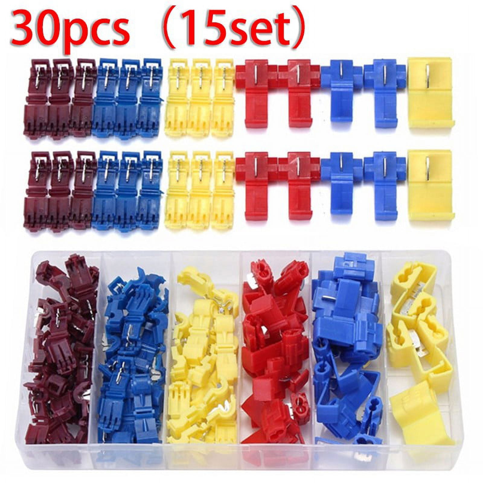 30Pcs/15Set TTap Electrical Cable Connectors Quick Splice Wire Terminals Crimp
