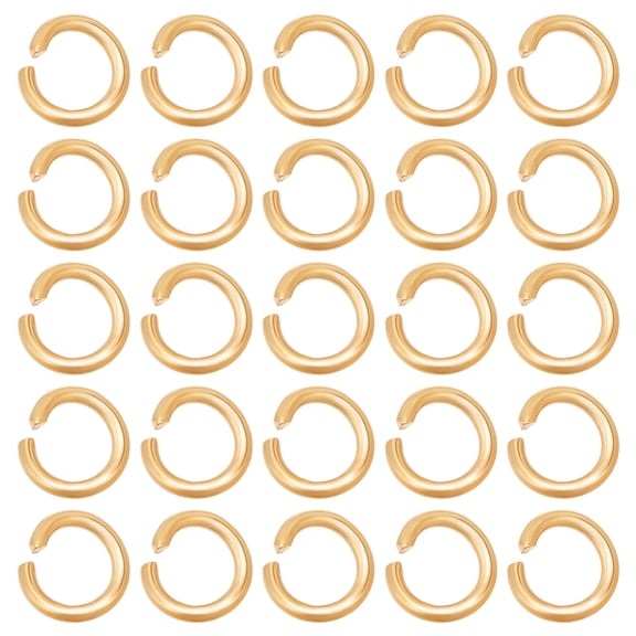 30Pcs 18K Gold Plated Jump Rings 9mm Stainless Steel Open Jump Ring Unsoldered Ring Connectors Small Split Rings Jewelry Making Findings DIY