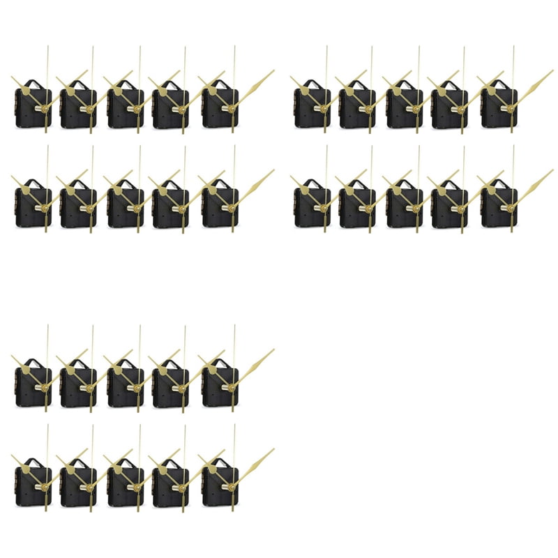 30Pcs 18mm Silent Movement Sets DIY Spindle Hands Wall Quartz Clock Movement Mechanism Repair Tools Part Clock Kit
