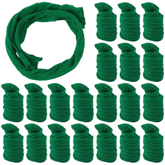 30Pcs 19.68 Yards Nylon Stocking Flower Fabric Dark Green Polyester Tensile Soft Silk Tulle Gauze Crafting Kits Stockings Fabrics