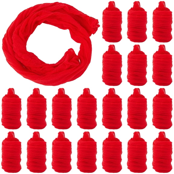 30Pcs 19.68 Yards Red Nylon Stocking Flower Fabric Polyester Tensile Silk Gauze Crafting Kit Stockings Fabrics