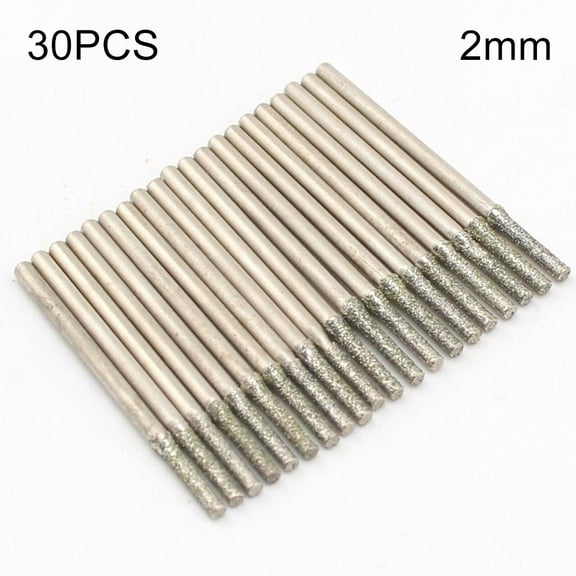 30Pcs 2.0mm Diamond Saw Drill Hole Cutter Coated Solid Bits For Gemstone