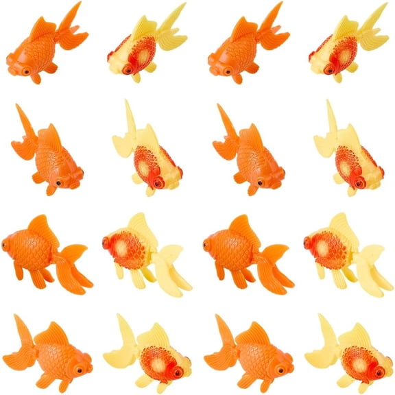 30Pcs 2 Colors Resin Gold Fish Display Decorations for Aquarium Scenery Fish Decoration Mixed Color 40.5x55x16.5mm 15pcs/color diy