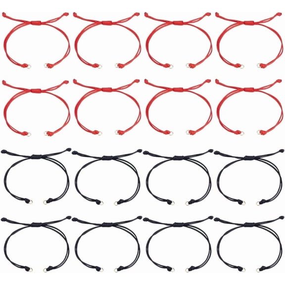 30Pcs 2 Colors Waxed Polyester Cord Bracelets Semi Finished Bracelet Adjustable Bracelet Knot Rope Braid String Bracelets for Jewelry Making Colorful DIY