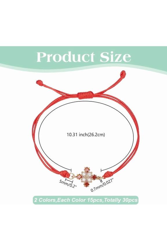 30Pcs 2 Colors Waxed Polyester Cord Bracelets Semi Finished Bracelet Adjustable Bracelet Knot Rope Braid String Bracelets for Jewelry Making