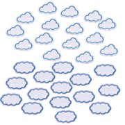 30Pcs 2 Styles Cloud Embroidery Sew on Cloth Patches Sewing Craft Decoration White 24x3440x1.51.8mm 15pcs/style