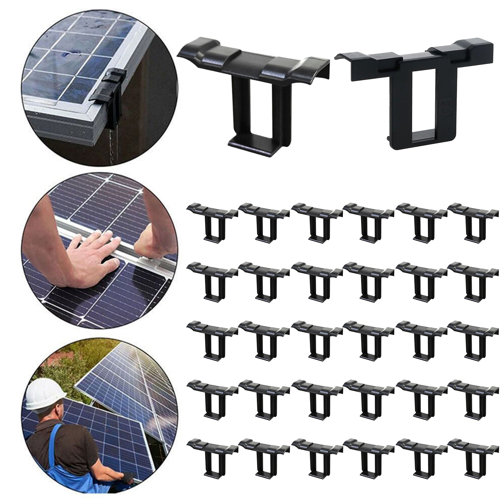 30Pcs 20/35/40/45MM Solar Panel Drain Clip Heavy Duty PV Module