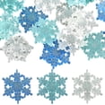 thumbnail image 1 of 30Pcs 3 Colors Transparent Resin Decoden Cabochons with Glitter Powder Christmas Snowflake Mixed Color 36x35.5x5mm 10pcs/color, 1 of 6