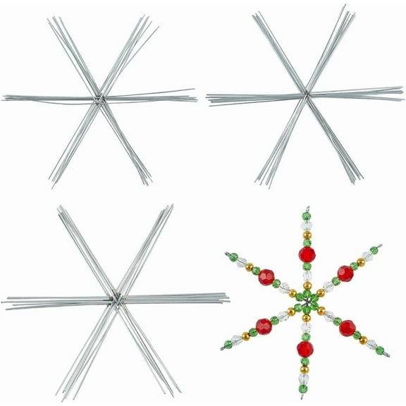 30Pcs 3 Sizes Snowflake Wires Metal Snowflake Forms Silver Iron Holiday Winter Xmas Christmas Trees Snowflakes Bead Ornaments Wire for DIY handcrafting