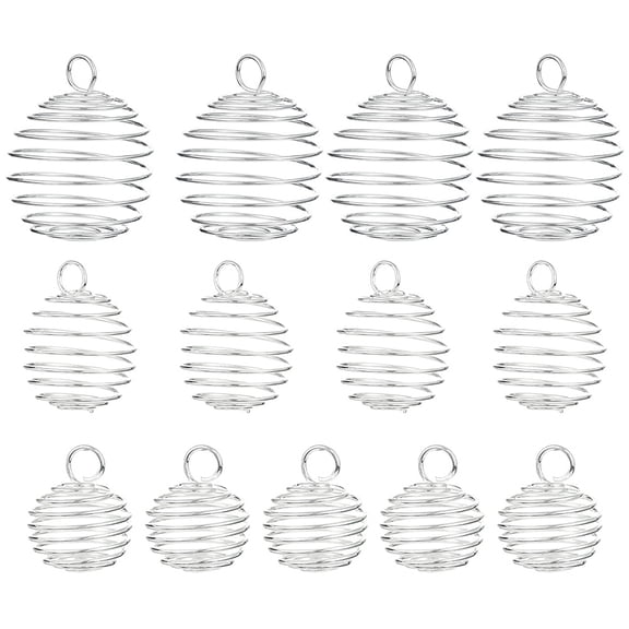 30Pcs 3 Style Iron Wire Pendants Hollow Round Platinum 15~30x14~25mm Hole: 2~4mm 10pcs/style