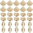 thumbnail image 1 of 30Pcs 3 Styles Alloy Beads Lead Free & Nickel Free & Cadmium Free Shell Shapes Real 14K Gold Plated 8~17x11~16x4~5.5mm Hole: 1~1.5mm 10pcs/style, 1 of 6