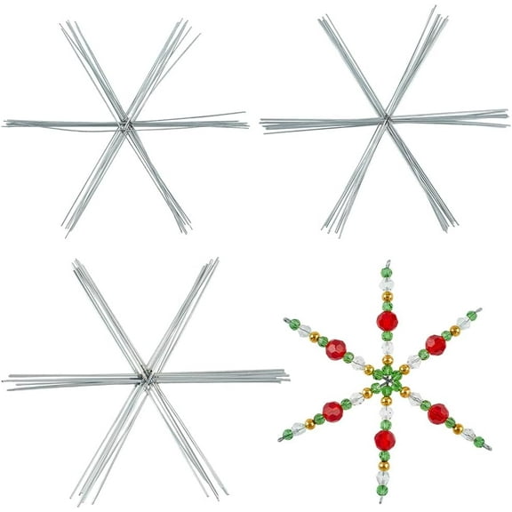 30Pcs 3 Styles Christmas Snowflake Iron Wire Forms Bead Crafting Wires fot Beading Ornaments Party Decorations Platinum 95~150x85~130x0.8mm 10pcs/style