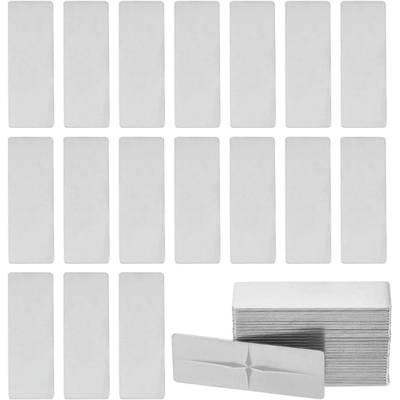 30Pcs 304 Stainless Steel Cabochons Stamping Blank Tag Laser Cut Rectangle Stainless Steel Color 49x17x1mm for DIY