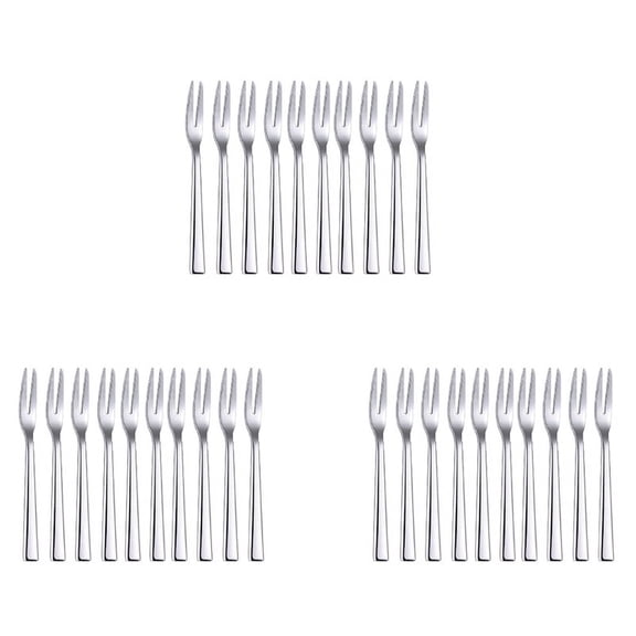 30Pcs 304 Stainless Steel Cocktail Dessert Fork Appetizer Cake Fruit Forks Set