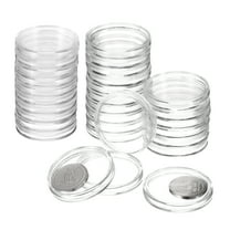 Uxcell Dollar Coin Holders, Plastic Coin Capsule Coin Collection Supplies Container Clear 38mm