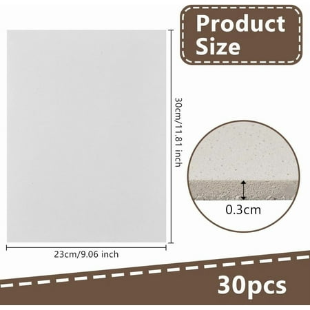 30Pcs 3mm White Embroidery Foam 9x12 Inch EVA Foam Sheets Embroidery Craft Foam Rectangle Foam Sheet Cosplay Foam for Hand Sewing Embroidery Machine Cosplay Costume DIY Projects