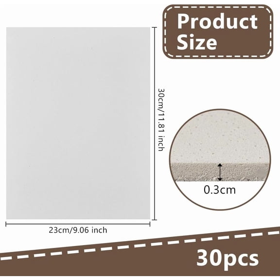 30Pcs 3mm White Embroidery Foam 9x12 Inch EVA Foam Sheets Embroidery Craft Foam Rectangle Foam Sheet Cosplay Foam for Hand Sewing Embroidery Machine Cosplay Costume DIY Projects