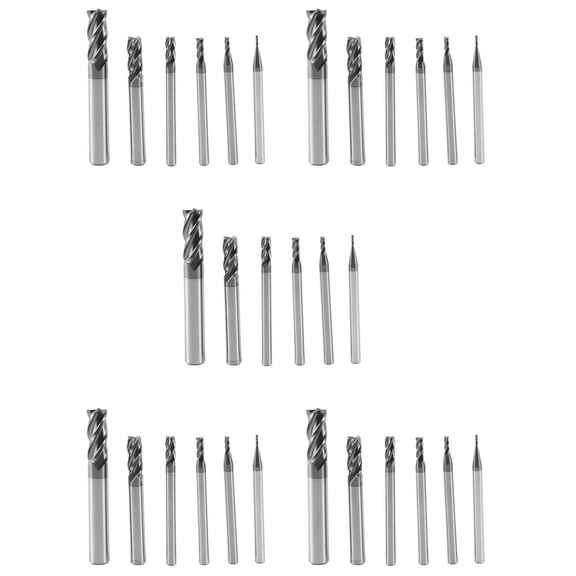 30Pcs 4 Flutes End Mills Set for Steels Square CNC Carbide Milling Cutter Spiral Router Bits Dia(1 2 3 4 6 8mm)