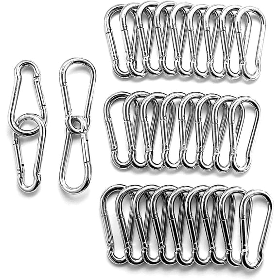 30Pcs 4" Heavy Duty Spring Snaps,M10 3/8" Snap Hooks,Lifeline, Safety Hook,Quick Link Dog Chains, ing,Used for Safe Mountain Climbing Swing Hammock Gym Outdoor