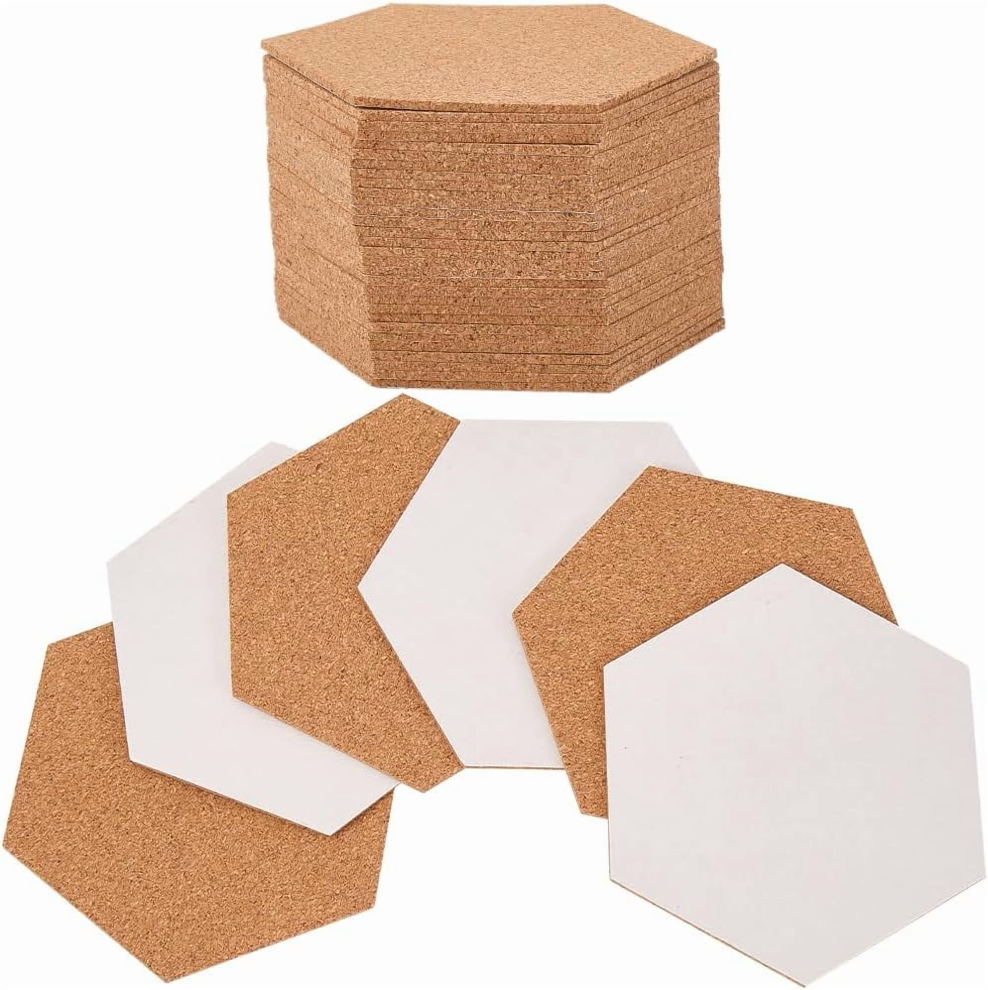30Pcs 4 x 3.4 Inch Self Adhesive Coasters Waterproof Coaster Cork ...