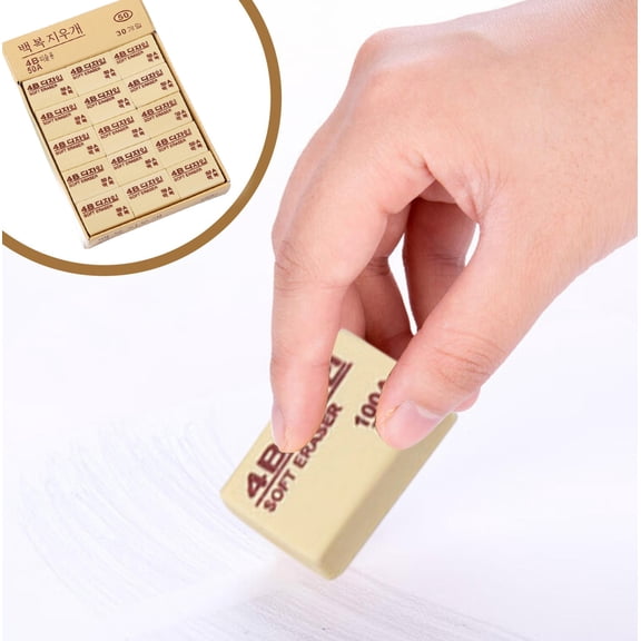 30Pcs 4B Soft Rubber Eraser Set, Clean No Residue Pencil Eraser, Gentle Texture Drawing Correction Eraser, Multi Specification Art Eraser Bulk Pack For Art Creation Sketch Drafting Daily Office Use
