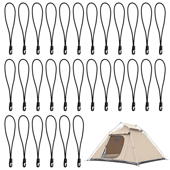 30Pcs 4mm Elastic Nylon Rope Cord With Anti Slip Plastic Hook For Clothing Sewing Home Decoration Camping Gear Repair