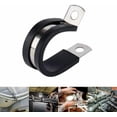 thumbnail image 1 of 30Pcs 5/16 Inch Cable Clamp Rubber Cushioned Insulated Clamp Stainless Steel, 1 of 6