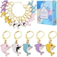 thumbnail image 1 of 30Pcs 5 Colors Cute Knit Stitch Markers Knitting Crochet Markers Enamel Dolphin Planner Charms Removable Leverback Locking Stitch Marker Mixed Color, 1 of 5
