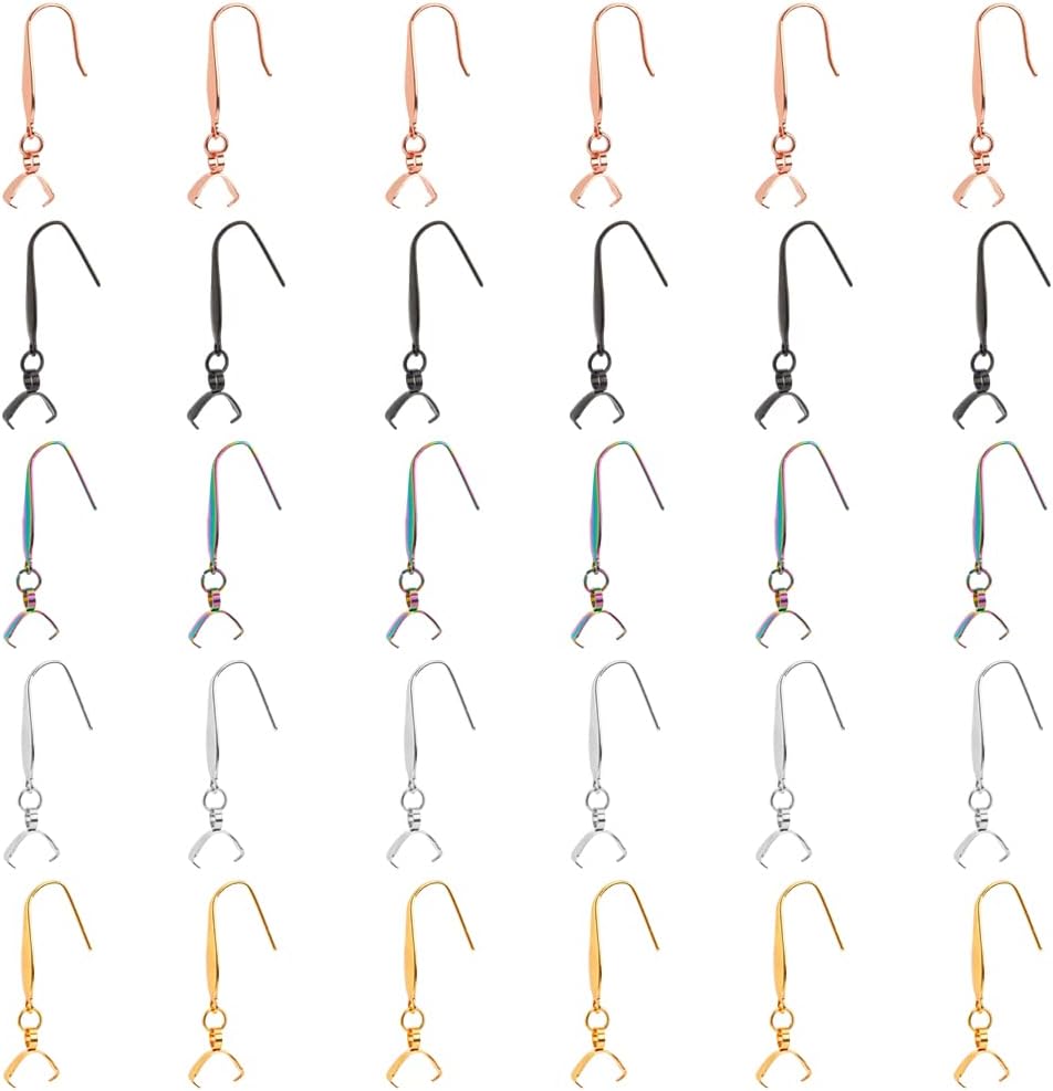 PandaHall 30x Messing Klemhangers – 5 Stijlen, Voor Kettingen, Armbanden En Sieraden Maken