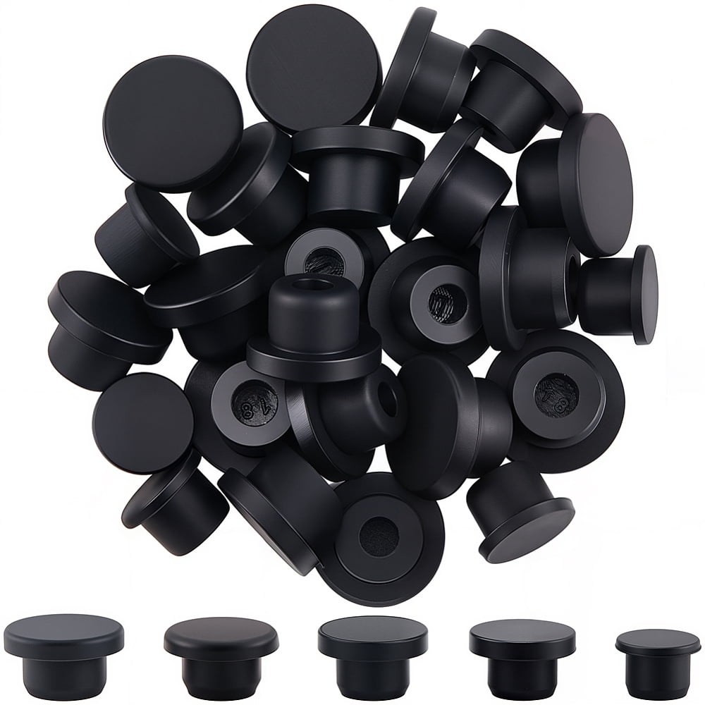 30Pcs 5 Styles Silicone Hole Plugs Snap in Hole Plugs Post Pipe Insert ...
