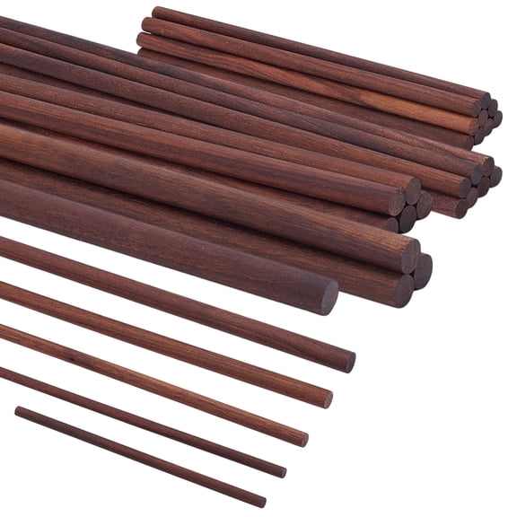 30Pcs 5 Styles Walnut Craft Sticks Coconut Brown 150~250x5.5~12mm