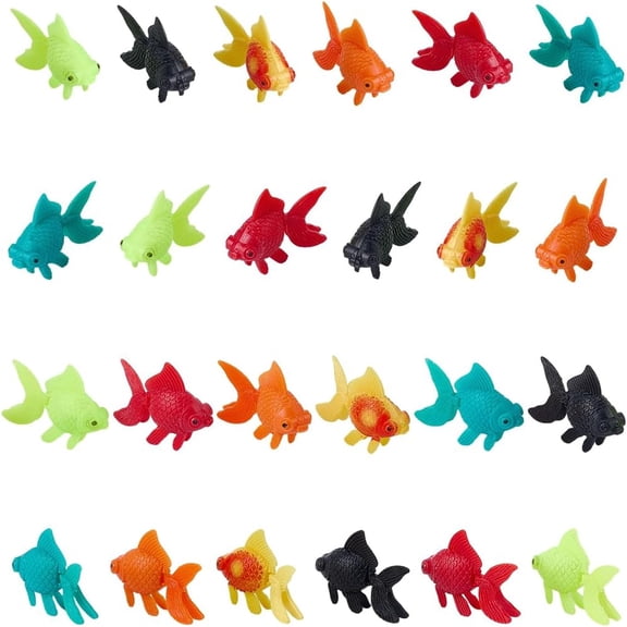 30Pcs 6 Colors Resin Gold Fish Display Decorations for Aquarium Scenery Fish Decoration Mixed Color 40.5x55x16.5mm 5pcs/color Craft Supplies
