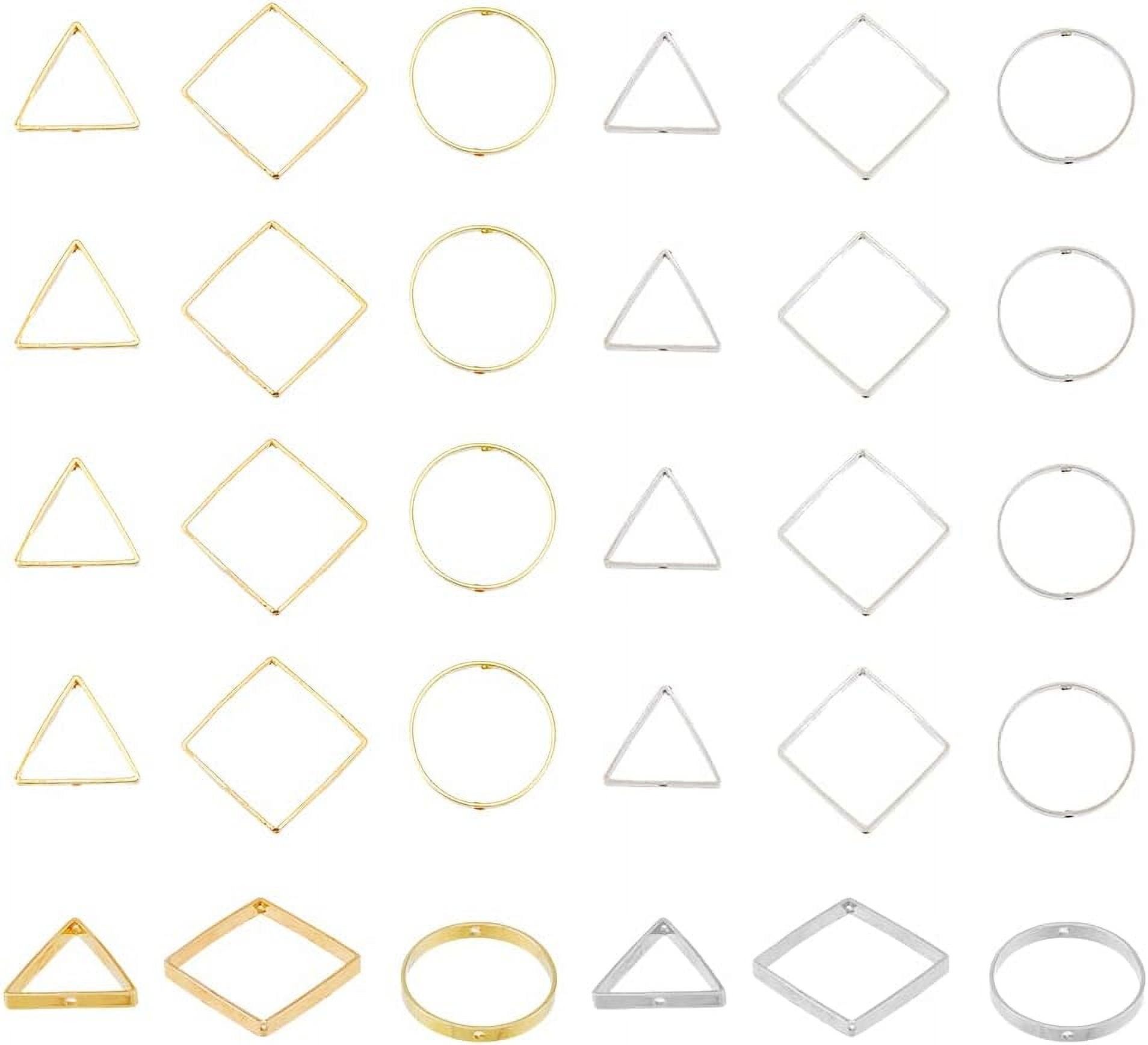 SUPERFINDINGS 180Pcs Double Hole Bead Frames – Gold, Silver, Copper – Jewelry Making Kit