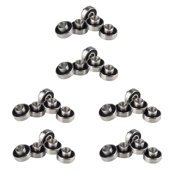 30Pcs 608- Longboard Integrated Bearing Skateboard Wheel Bearing Inline Roller Skate Bearing 8X22X12.6mm,Black