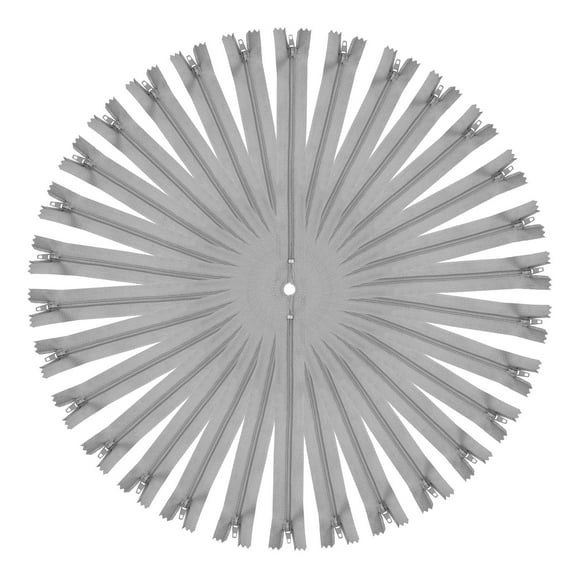 30Pcs 7 Inch #3 Nylon Coil Zippers for Sewing, Supplies Zippers Bulk for Tailor Sewing Crafts, Grey