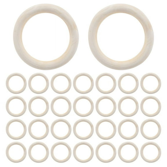 30Pcs 70mm Wood Rings,Wooden Ring Circles for DIY Crafts, Macrame Plant Hanger,Ornaments and Jewelry Making