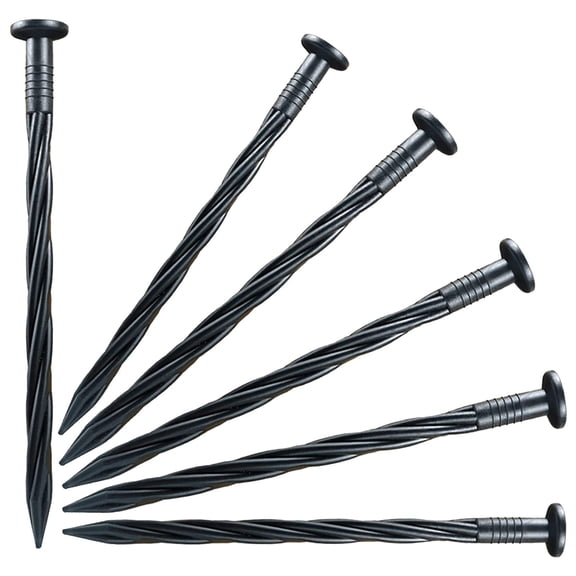 30Pcs 8Inch Plastic Edging Nails, Spiral Landscape Fabric Edging Anchoring Stakes Nylon Landscaping Anchoring Spikes Garden Lawn Yard Spikes for Weed Barrier, Paver Edging, Artificial