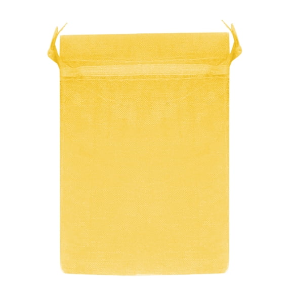30Pcs 9x12CM Sheer Drawstring Organza Jewelry Pouches Wedding Party Christmas Favor Gift Bags (Yellow)