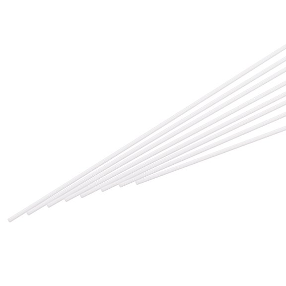 Uxcell 30Pcs ABS Plastic Rods, Diameter 5mm Length 250mm White Stick Solid Bar for DIY Model, Architectural Model Making