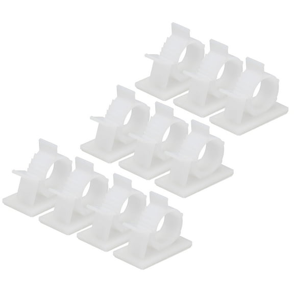 30Pcs Adhesive Cable Management Clip PE Cord Clamps 17 to 20mm Adjustable USB Cords Mouse Cables White
