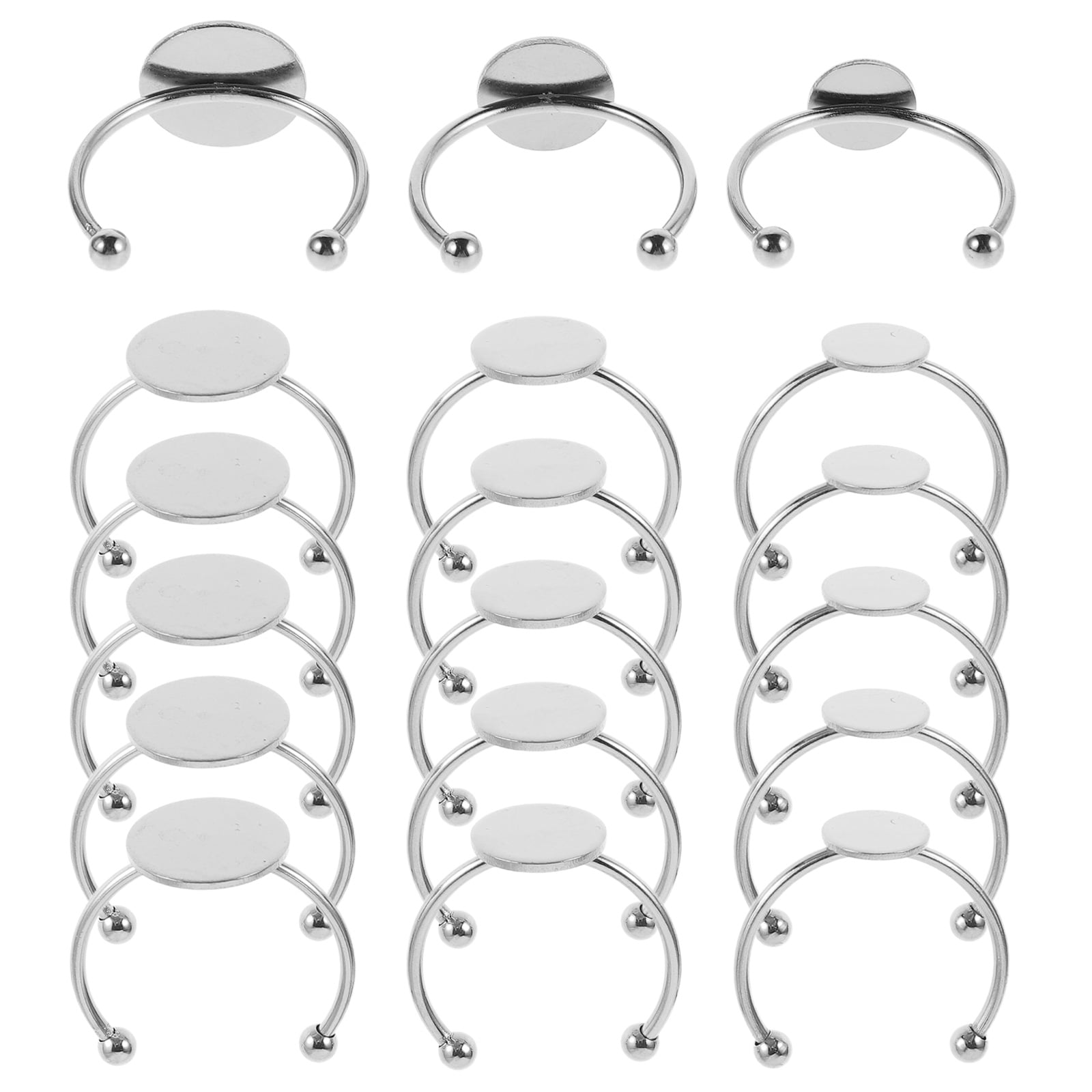 20PCS Adjustable Ring Blank Base Setting, Fit 20mm Round Cabochons...