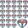 thumbnail image 1 of 30Pcs Alloy Pendants with Rhinestone Heart with Caduceus Charm Medical Sign Charm Rainbow Color 19.5x22x3mm Hole: 1.8mm, 1 of 7