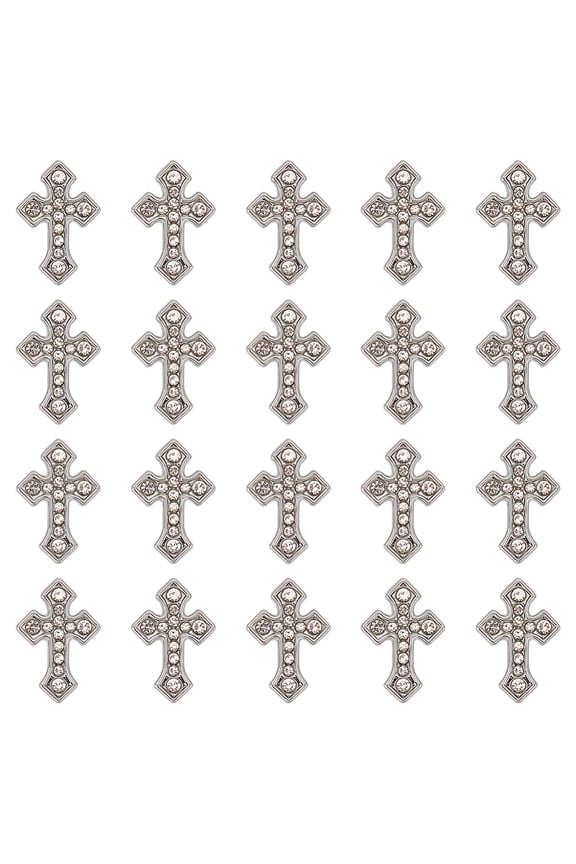 30Pcs Alloy Rhinestone Slide Charms 16.5x11x5mm Hole: 11x2mm