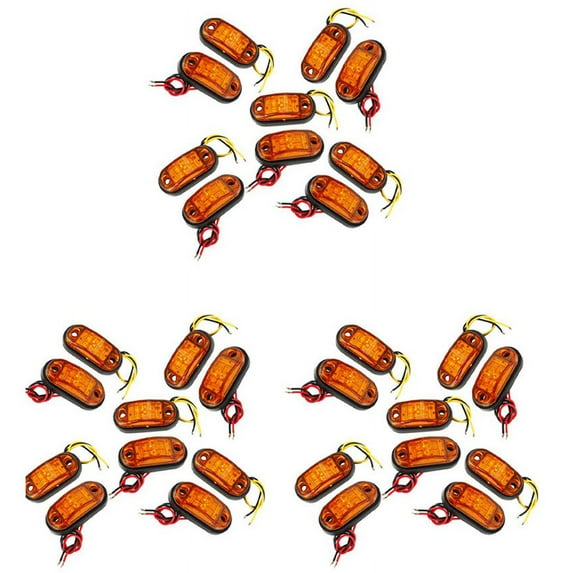 30Pcs Amber 2 LED Light Oval Clearance Trailer Car Truck Side Marker Tail Lamp
