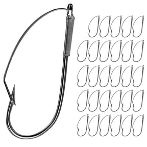 30Pcs AntiHanging Weedless Wacky Rigs Hook Rustproof Long Neck Hook Rustproof Wackys Hook Fishing Accessories