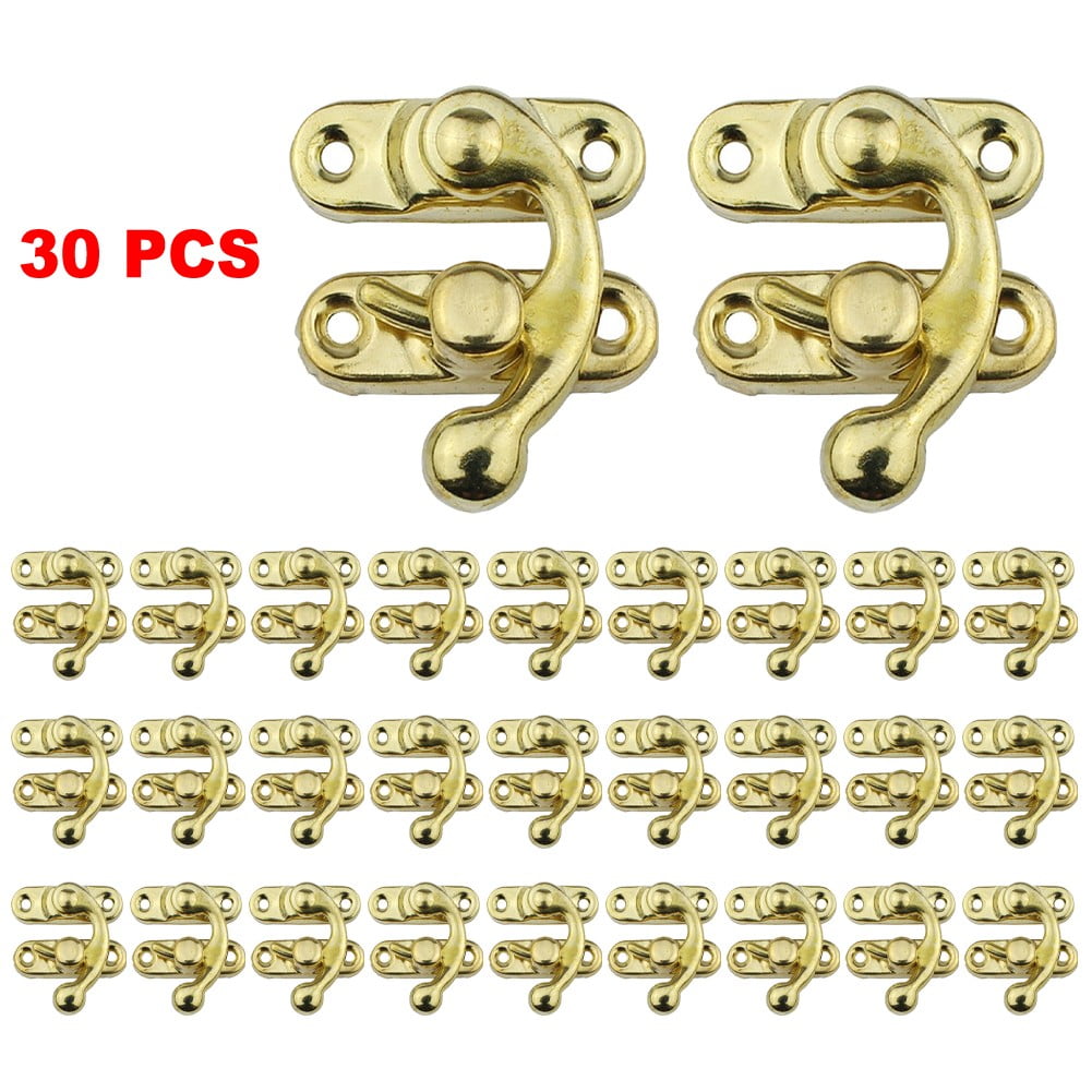 30Pcs Antique Bronze Iron Padlock Hasp Hook Lock for Mini Jewelry