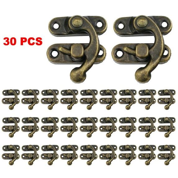 30Pcs Antique Bronze Iron Padlock Hasp Hook Lock for Mini Jewelry Wooden Box