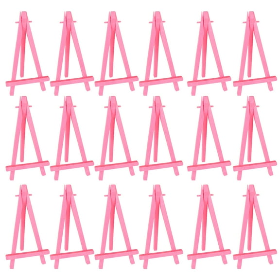 30Pcs Art Painting Name Stand Display Holder Drawing Mini Plastic Easel for School Student Artist Supplies(Pink)