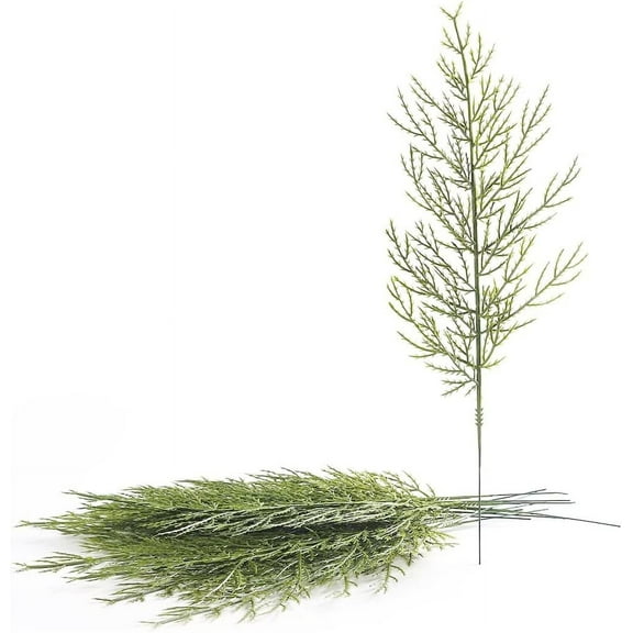 30Pcs Artificial Cedar Sprigs, Cedar Spray Fake Cypress Branches Faux Twigs Leaves Picks Pine Branches for Christmas Decoration Xmas DIY Garland Crafts